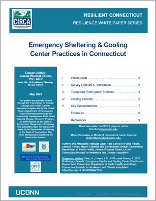 Cover page for sheltering whitepaper