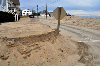 Old Saybrook stop sign dune
